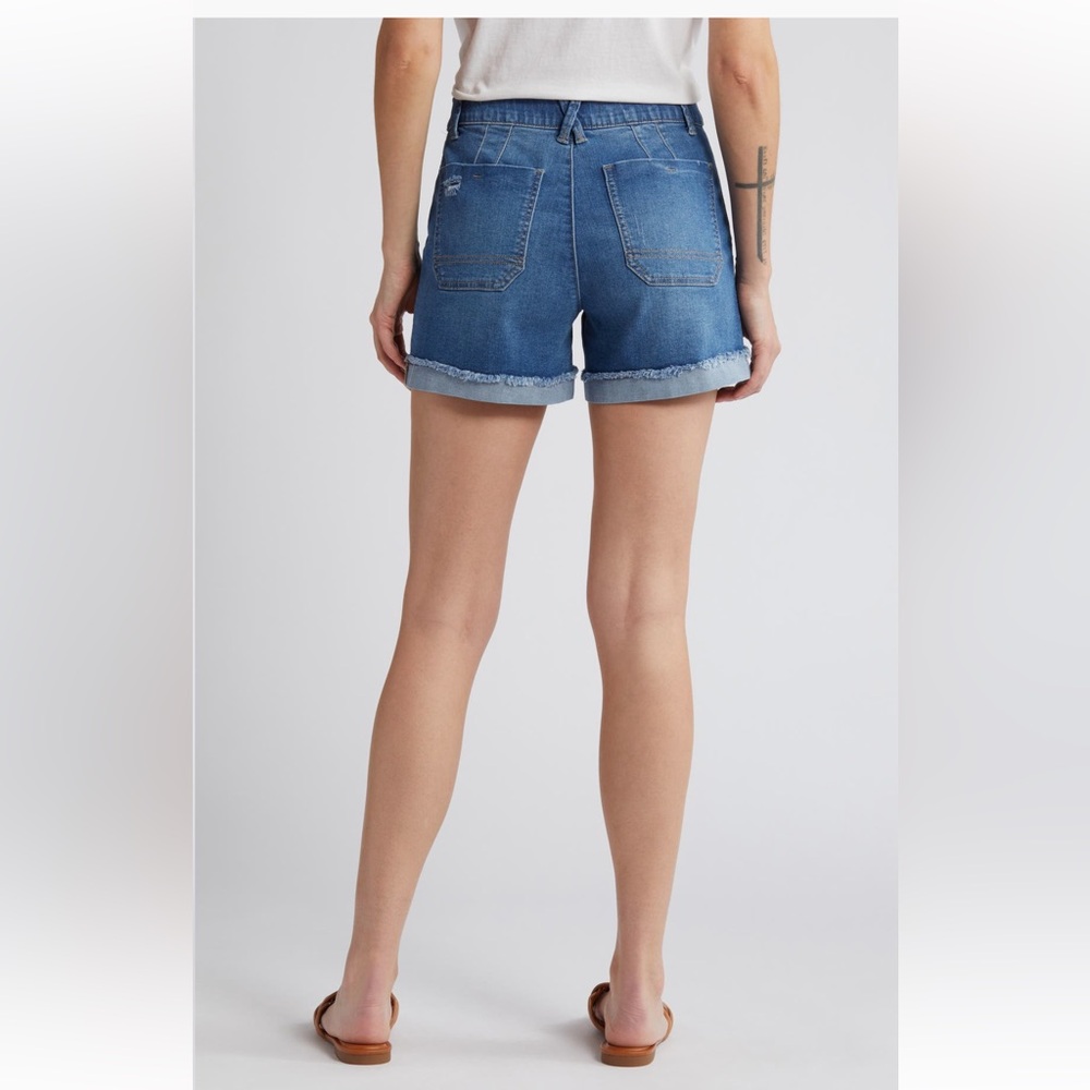 Wit & Wisdom Ab Solution Patch Pocket High Waist Denim Jean Shorts size‎ 8 NWT - Picture 2 of 4